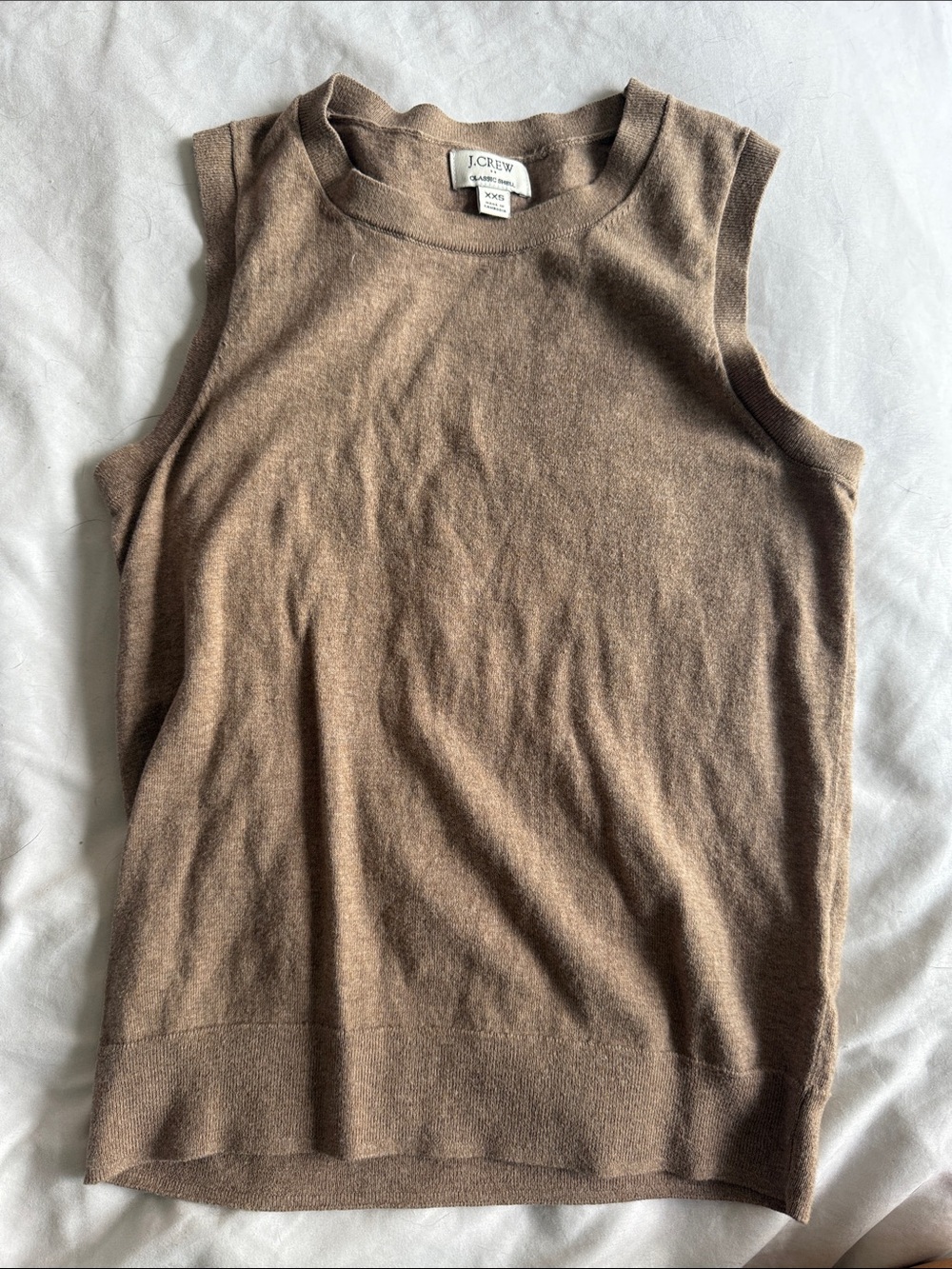 NWOT J. Crew Brown Sleeveless Shell